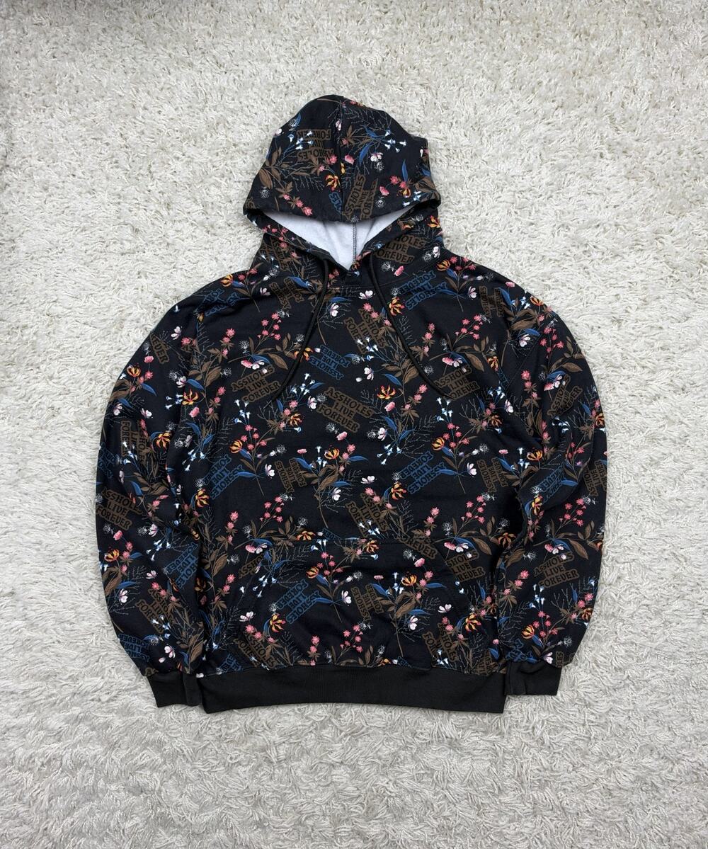 Assholes*s Live Forever ALF Hoodie Mens Large Black Floral All Over Print